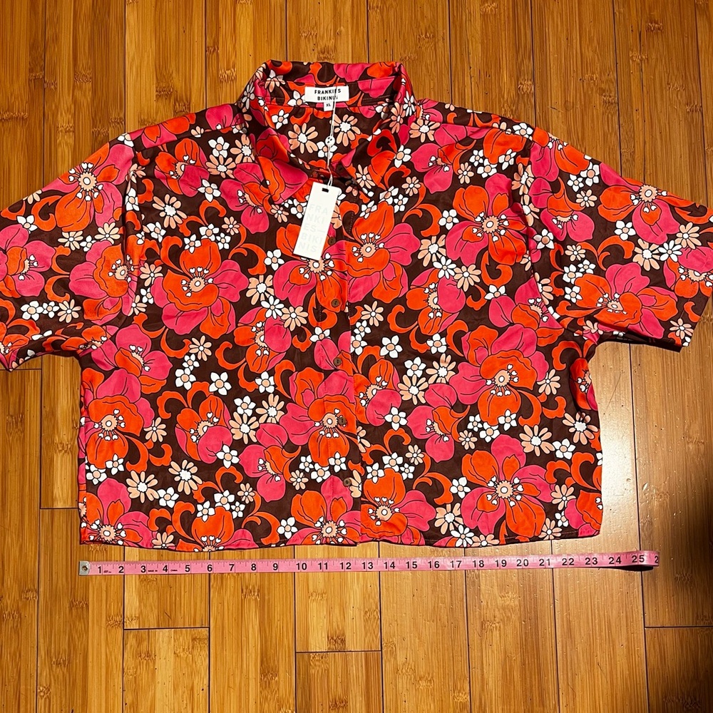 NWT Frankie’s Bikinis Koa Satin Cover Up Shirt Size XL - Picture 14 of 16